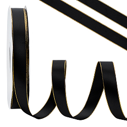 Noir Ruban polyester, pour les accessoires vestimentaires, noir, 7/8 pouces (22 mm), environ 100.00 yards (91.44m)/rouleau
