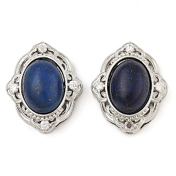 Ляпис-Лазурь Натуральные ляпис-лазурь многонитевые звенья, цветок, с латунными микро проложить кубических выводы циркония, стойки покрытие, без свинца и без кадмия, 21x17.5x9.5 мм, отверстие : 1.8 мм