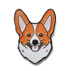 Темно-Оранжевый Печатные акриловые подвески, собака, темно-оранжевый, 32.5x25x2 мм, отверстие : 1.8 мм