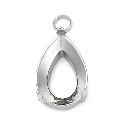 Нержавеющая Сталь Цвет 304 настройки гвоздя из нержавеющей стали, слеза, цвет нержавеющей стали, пригодный для стразов 9x6 мм, 12x6x4.5 мм, отверстие : 1.5 мм