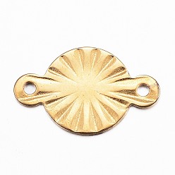 Золотой 201 соединительные звенья нержавеющие, плоско-круглые, золотые, 15x9x0.5 мм, отверстие : 1 мм