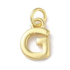 Letter G Acumular colgantes de chapado de latón, sin plomo y cadmio, larga duración plateado, real 18 k chapado en oro, letra g, 11.5x7.5x1.5 mm, agujero: 3.2 mm