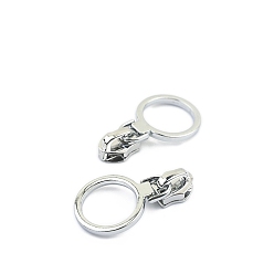 Серебро Застежка-молния из сплава, серебряный язычок для нейлоновых молний, для ремонта куртки, сумки, молнии, серебряные, 40 мм