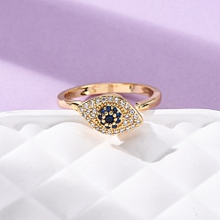 Золотой Вращающиеся манжетные кольца с микропаве из кубического циркония из латуни, злые глаза, вращающиеся кольца для медитации, успокаивающей беспокойство, золотые, 12x7.5 мм, внутренний диаметр: 17 мм