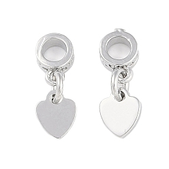Сердце Латунные подвески, без свинца и без кадмия, платина, сердце, 13.5 мм, Кулон : 6x5.5x1 мм, отверстие : 2.5 мм