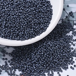 (RR2001) Matte Gunmetal MIYUKI Round Rocailles Beads, Japanese Seed Beads, 11/0, (RR2001) Matte Gunmetal, 2x1.3mm, Hole: 0.8mm, about 50000pcs/pound