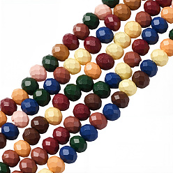 (52) Непрозрачная лаванда 5 нити стеклянные бусины нити, рондель, граненые, разноцветные, 4.5x3.5~4 мм, отверстие : 1 мм, около 116~117 шт / нитка, 15.67''~15.83'' (39.8~40.2 см)