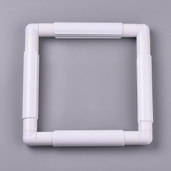 White Adjustable Plastic Embroidery Clip Frame, Cross Stitch Quilting Needlepoint Tools, Square, White, 210x210x26mm