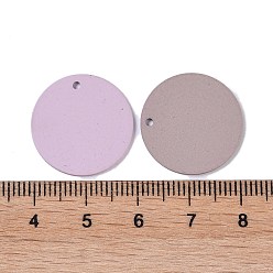 Mixed Color Brass Pendants, Round, Mixed Color, 20x1mm, Hole: 1.4mm