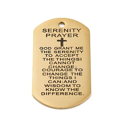 Золотой 201 подвески из нержавеющей стали, сообщение очарование, прямоугольник со словесным очарованием, золотые, 49x28x1.8 мм, отверстие : 3 мм