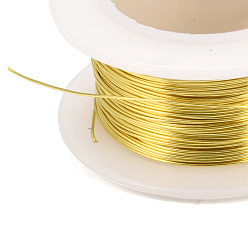 Light Gold Round Copper Jewelry Wire, Lead Free & Cadmium Free & Nickel Free, Long-Lasting Plated, with Spool, Light Gold, 22 Gauge, 0.6mm, about 19.68 Feet(6m)/roll