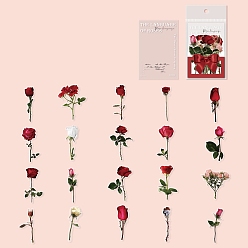 Темный Лосось 20шт. самоклеящиеся наклейки в виде винтажных цветов и животных, Украшение дневника для фотоальбома своими руками, темный лосось, 74~83x22~50x0.1 мм