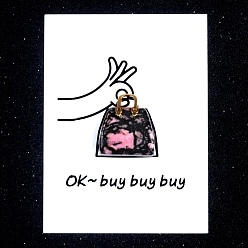 Родонит Украшения для сумок из натурального родонита, с бумажными карточками и золотой сумкой, фигурка для украшения дома, энергетический камень рейки для исцеления, 28x25 мм