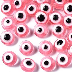 Фламинго Бусины из cмолы, плоско-круглые, злые глаза, фламинго, 10~11x5~7 мм, отверстие : 2 мм