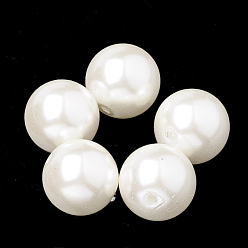 Beige Eco-Friendly Glass Pearl Beads, High Luster, Grade A, Round, Beige, 6mm, Hole: 1mm, about 160pcs/strand, 37.8 inch