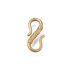 Plaqué 18K Or Véritable 304 acier inoxydable s-crochet fermoirs, mousqueton double, réel 18 k plaqué or, 12x5.5x1.5mm