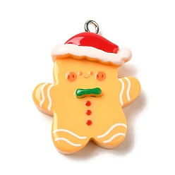 Gingerbread Man Подвески rsin на рождественскую тематику, с платиновым железом, Колобок, 29x23x8 мм, отверстие : 2 мм