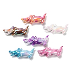 Crocodile Непрозрачные акриловые бусины, ультрафиолетовые реактивные шарики, радужный, крокодил, 21x53x13 мм, отверстие : 3 мм