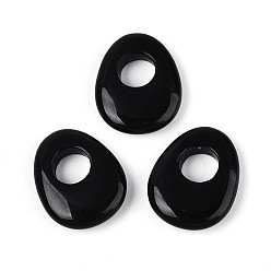 Обсидиан Природные подвески обсидиана, слезинки, 24.5~25x19.5~20x5.5~6.5 мм, отверстие : 8~9 мм