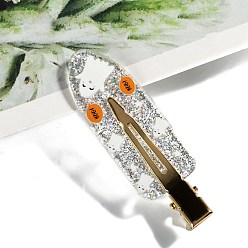 Прозрачный Акриловые заколки для волос из кожи аллигатора на Хэллоуин, конус, прозрачные, 58x16 мм