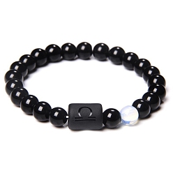 Весы Эластичные браслеты лэмпворк из бисера, созвездий, Весы, 7-1/8 дюйм (18 см)