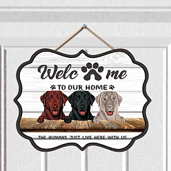 Белый Дым Деревянный приветственный висящий знак, украшения на двери и стене, для украшения дома, с джутовым шнуром, прямоугольник с рисунком домашнего любимца, серый, 300x300x5 мм