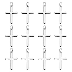 Платина 12 латунные подвески шт., крест прелести, с целью перехода в кольце, платина, 16.5x11x2 мм