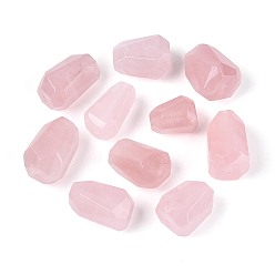 Розовый Кварц Природного розового кварца бусы, самородки, граненые, 12.5~24.5x11.5~20.5x9.5~16 мм, отверстие : 1~1.4 мм