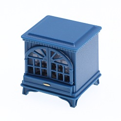 Синий Мини-модель камина из смолы, аксессуары для кукольного домика с микро-ландшафтом, притворяясь опорными украшениями, синие, 40x38x42 мм