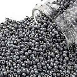 (565F) Matte Galvanized Grey Blue TOHO Round Seed Beads, Japanese Seed Beads, Frosted, (565F) Matte Galvanized Grey Blue, 11/0, 2.2mm, Hole: 0.8mm, about 50000pcs/pound