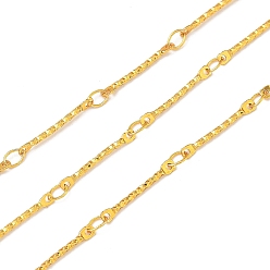 Golden Rack Plating 304 Stainless Steel Bar Link Chain, Soldered, with Spool, Golden, 15x2.5x1mm, about 32.81 Feet(10m)/Roll