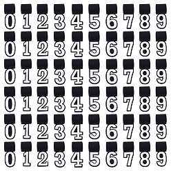 Белый 60шт. 10 стили силиконовых подвесок, число 0~9, белые, 37.5x15.5x14 мм, отверстие : 11.5 мм, 6 шт / стиль