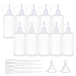 Белый Пластиковые клей бутылки, с воронкой и капельницей, белые, 80 мм, емкость: 100 мл (3.38 жидких унций), 12 шт / комплект
