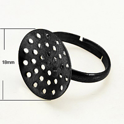 Черный Цвет Металла Компоненты регулируется латунные кольца, баз сито кольцо, металлический черный , 17 mm , лоток: 18 mm