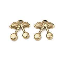 Золотой 304 подвески из нержавеющей стали, вишневое очарование, золотые, 15x14.5x4 мм, отверстие : 1.8 мм