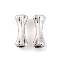 Античное Серебро Старинные тибетские бусины из серебряного сплава, без свинца и без кадмия, бусины с отверстиями, собаке кость, античное серебро, 10x4x4 мм, отверстие : 1 мм, 3225 шт / 1000 г