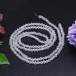 Clear Faceted Imitation Austrian Crystal Bead Strands, Grade AAA, Bicone, Clear, 8x8mm, Hole: 0.9~1mm, about 50pcs/strand, 15.7 inch