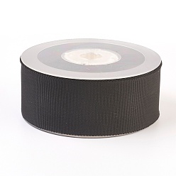 Black Polyester Grosgrain Ribbon, Black, 3/4 inch(19mm), 50yards/roll(45.72m/roll)