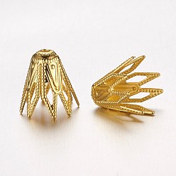 Золотой Шапочки и конусы для бусин, латунные, золотые, 9.5x9 мм, отверстие : 1 мм