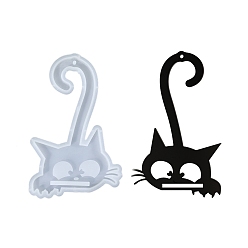 Белый Силиконовые формы, форма кошки, белые, 167x111x8.5 мм, отверстие : 4 мм