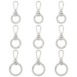 Платина 9 шт. 3 пружинные кольца из сплава, с карабинами из сплава, платина, 57~64 мм