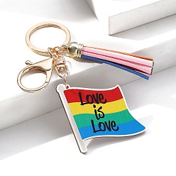 Flag Деревянные брелки, украшения для сумок и кошельков, гордость цвета радуги, флаг, 11x4.5 см