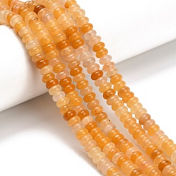 Желтый авантюрин Естественный желтый авантюрин бисер нитей, рондель, 4x2 мм, отверстие : 0.9 мм, около 160~162 шт / нитка, 14.96~15.16 дюйм (38~38.5 см)