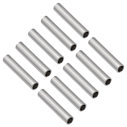 Платина 10шт. 925 бусины-трубки из стерлингового серебра, платина, 10x2 мм, отверстие : 1.5 мм