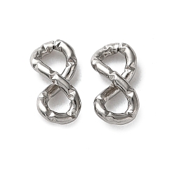 Нержавеющая Сталь Цвет 304 Кольца-связующие бесконечности из текстурированной нержавеющей стали, цвет нержавеющей стали, 11.5x5.5x3.5 мм, отверстие : 2.5x2 мм
