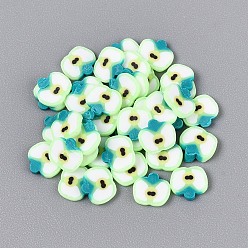 Яблоко Кабошоны из полимерной глины ручной работы с фруктами, ногтей декоративные аксессуары, яблоко, 4.5~6x3.5~6x0.2~1 мм, Около 52630 шт / 1000 г