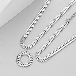 Платина Ожерелья, браслеты и кольца из сплава пшеницы, платина, 400 мм