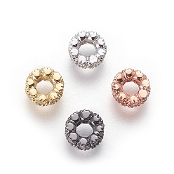 Mixed Color Brass Micro Pave Cubic Zirconia Beads, Ring, Clear, Mixed Color, 6~6.5x2.5mm, Hole: 3mm