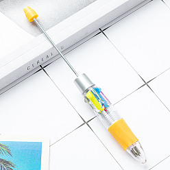 Золотистый Пластиковая шариковая ручка, бисерная ручка, для индивидуальной ручки с ювелирными бусинами, золотые, 149x14 мм