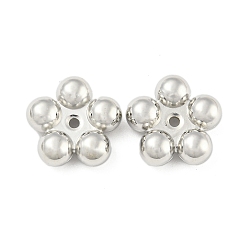 Платина CCB пластиковые шарики, цветок, платина, 16.5x17x6 мм, отверстие : 1.8 мм